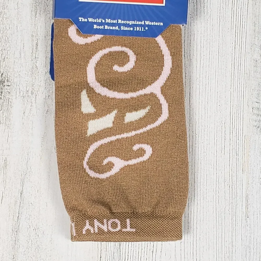 NWT Justin Boots Fashion Cushioned Sole Over The Calf Socks Women's Size Small